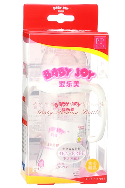 嬰樂美270ml自然實(shí)感雙耳自動(dòng)寬口PP奶瓶