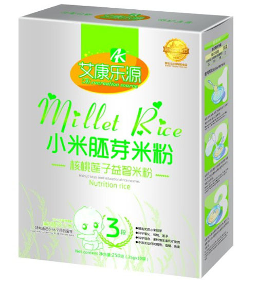 艾康樂源核桃蓮子益智小米胚芽米粉3段