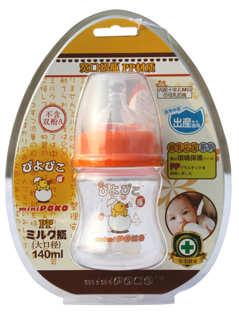 POKO牌PP寬口奶瓶140ml