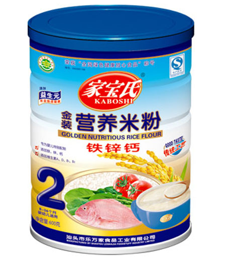 家寶氏鐵鋅鈣營(yíng)養(yǎng)米粉2段聽裝