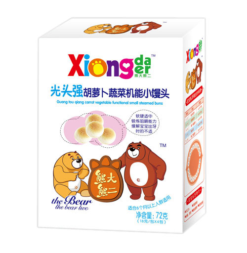 熊大熊二光頭強胡蘿卜蔬菜機能小饅頭