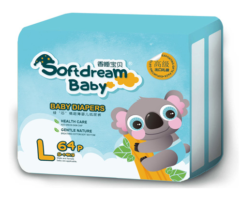 香睡寶貝綠芯情超薄嬰兒紙尿褲L碼