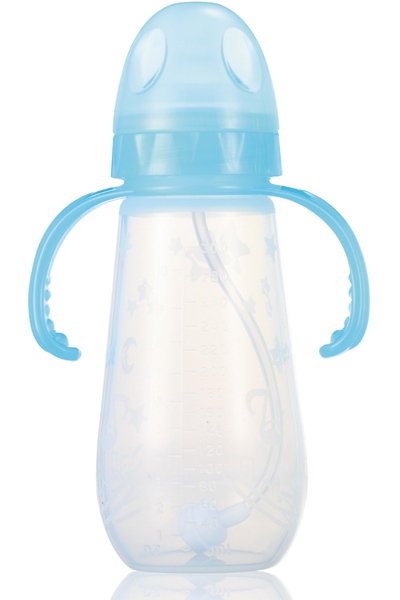 媽媽易240毫升全自動(dòng)雙柄寬口硅膠奶瓶(pp包裝)綠色