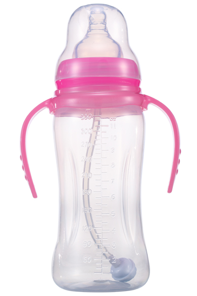 媽媽易330毫升PP全自動雙柄寬口多邊形奶瓶