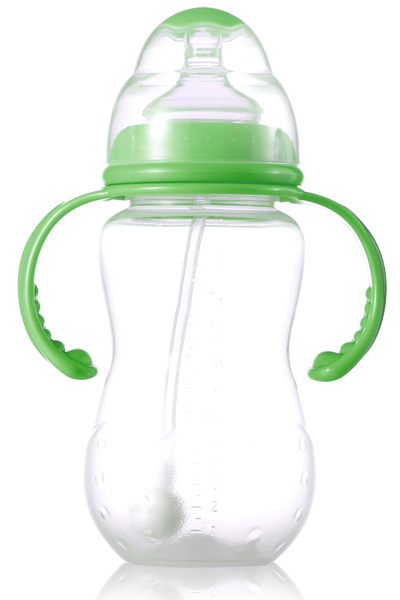 媽媽易330毫升PP全自動雙柄標口梅花奶瓶綠色