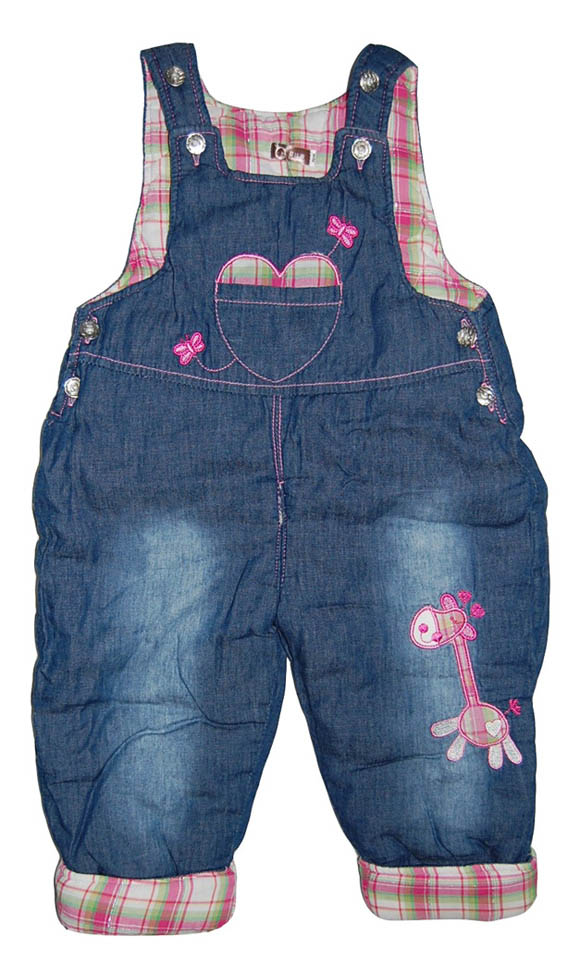 嬰比迪愛(ài)心桃牛仔棉背帶褲