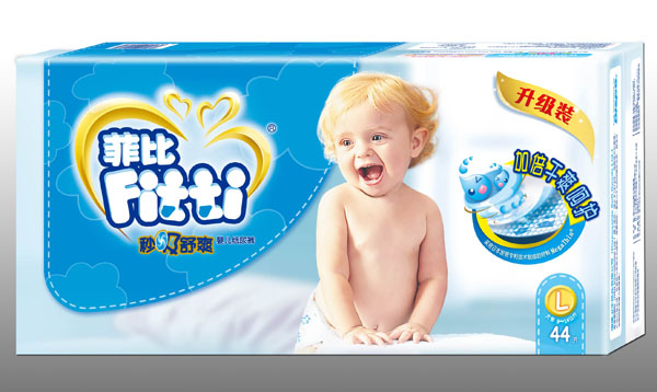 菲比秒吸舒爽嬰兒紙尿褲升級(jí)裝L44片
