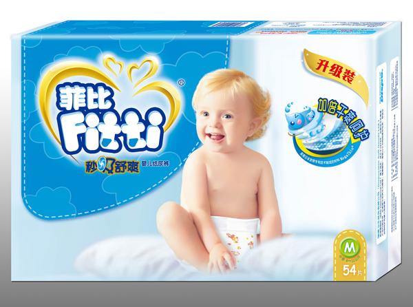 菲比秒吸舒爽嬰兒紙尿褲升級(jí)裝M54片