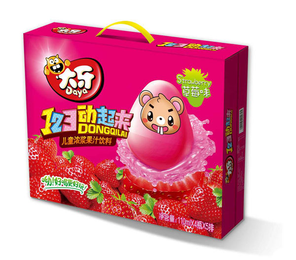 大牙草莓味果汁