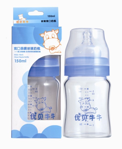 優(yōu)貝牛牛玻璃奶瓶150ml