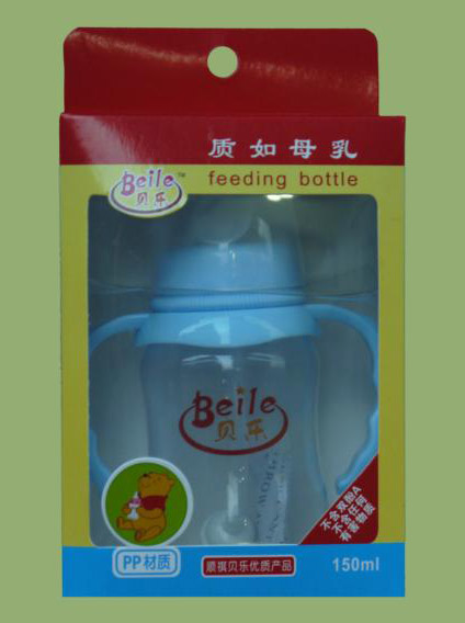 貝樂(lè)標(biāo)口帶柄PP奶瓶150ml