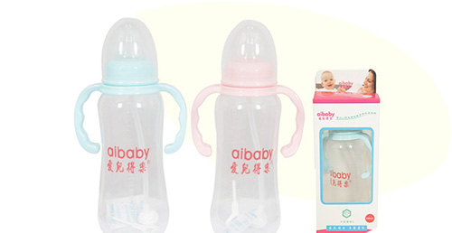 愛兒得樂300ml標(biāo)口PP帶柄自動奶瓶