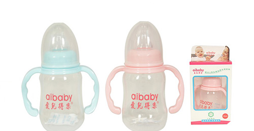 愛兒得樂150ml標(biāo)口PP帶手柄奶瓶