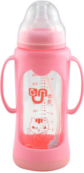 優(yōu)恩寬口防摔防爆玻璃奶瓶260ml