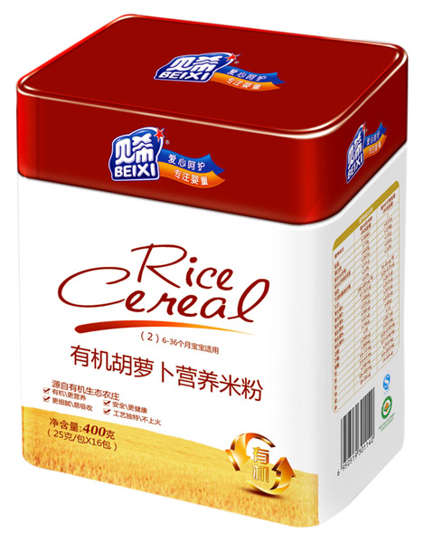 貝希有機胡蘿卜營養(yǎng)米粉聽裝