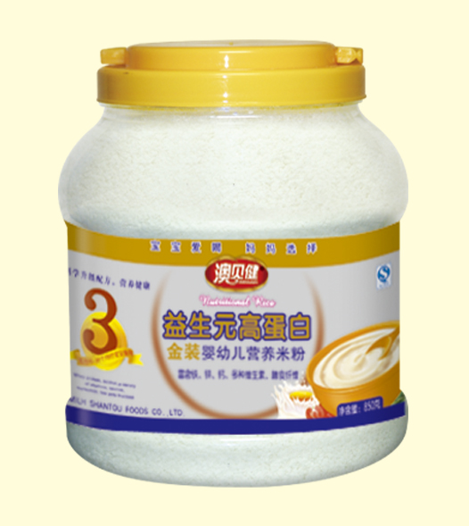澳貝健金裝益生元高蛋白營(yíng)養(yǎng)米粉3段
