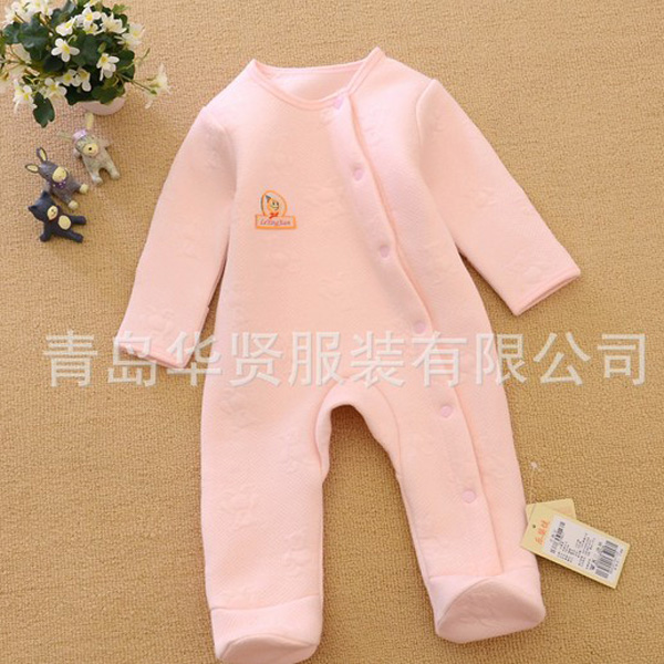 樂(lè)嬰健純棉保暖連腳哈衣