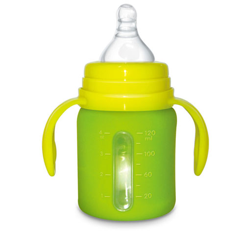 Babykin(貝沁)玻璃+硅膠套寬口直身奶瓶120ML