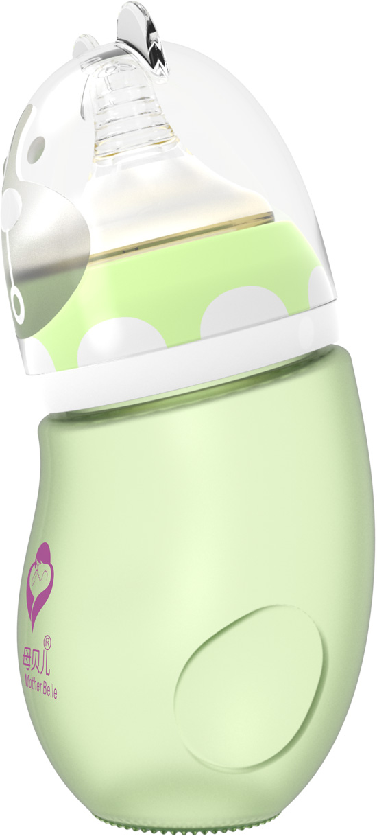 母貝兒新生嬰兒包膠玻璃 綠色
