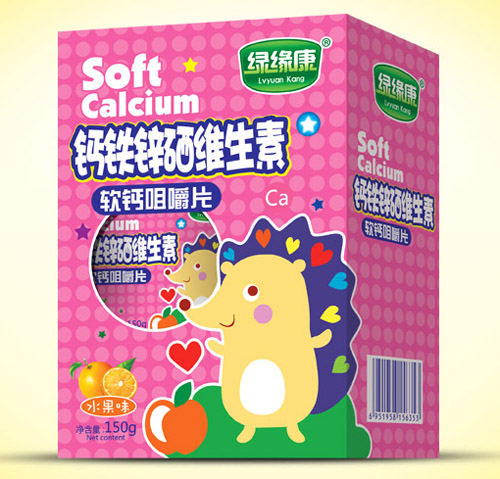 綠緣康鈣鐵鋅硒維生素軟鈣咀嚼片