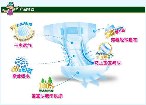 酷特適3D護(hù)膚嬰兒紙褲
