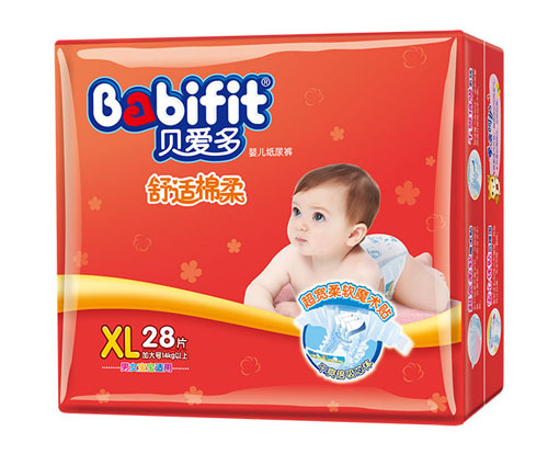 貝愛(ài)多舒適棉柔紙尿褲XL碼28片大包裝