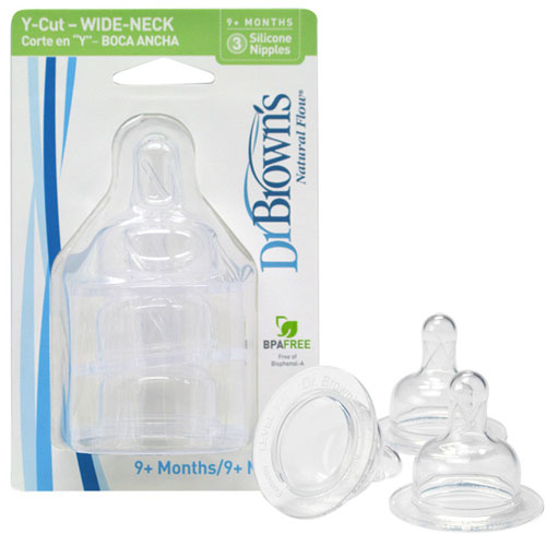 布朗博士Y型孔寬口奶嘴(3個裝)