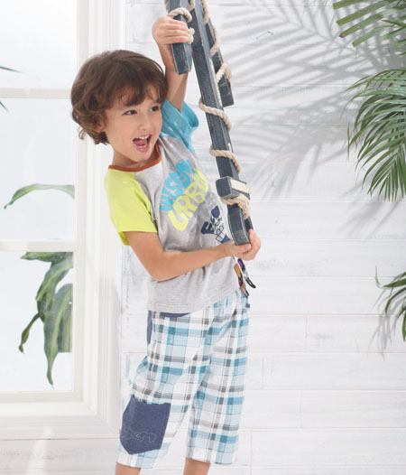 威斯米短袖短褲套裝男童