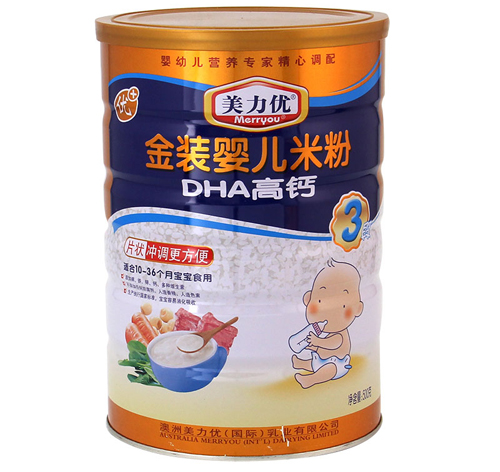 美力優(yōu)DHA高鈣金裝嬰兒米粉3段