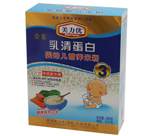 美力優(yōu)乳清蛋白嬰幼兒米粉3段