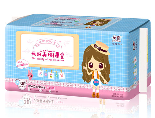 花香太陽花純棉表層少女護翼衛(wèi)生巾30片