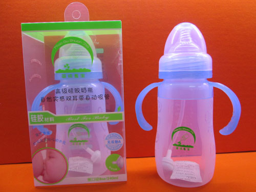 苗哺專家8安雙耳帶自動吸管高級硅膠奶瓶