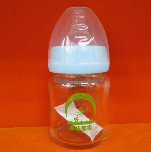 苗哺專(zhuān)家4安寬口弧形抗摔防爆玻璃奶瓶120ml