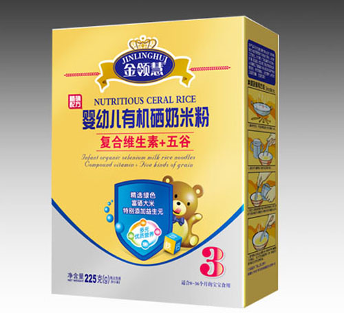 金領(lǐng)慧復(fù)合維生素+五谷嬰幼兒有機(jī)硒米粉3段盒裝