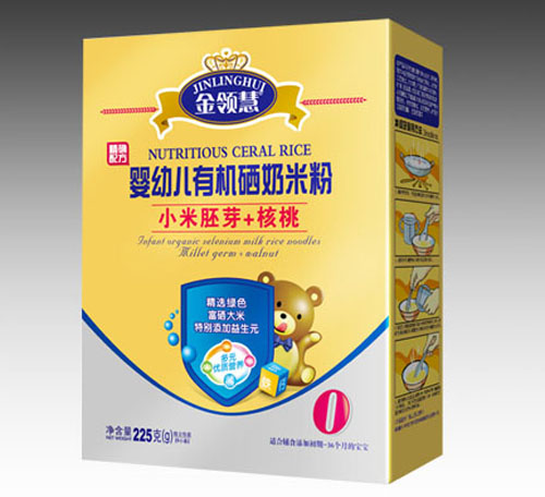 金領慧小米胚芽+核桃嬰幼兒有機硒米粉0段盒裝