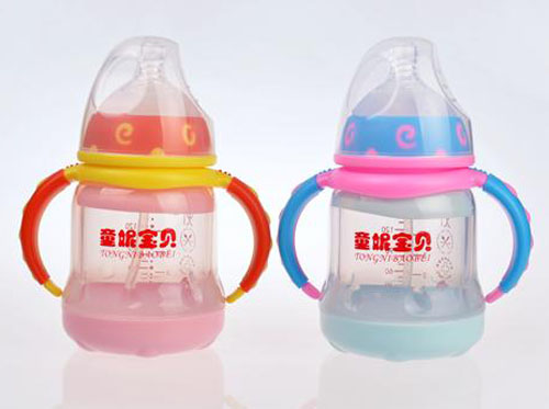 童妮寶貝帶手柄晶鉆玻璃奶瓶