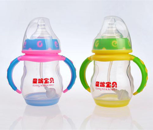 童妮寶貝帶手柄自動吸管PP奶瓶