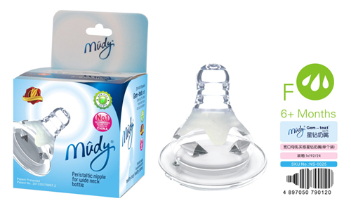 麥地寬口母乳實(shí)感星鉆奶嘴(單個(gè)裝)F流量