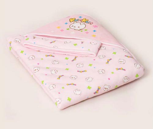 KUNKUN嬰兒用包巾粉紅色
