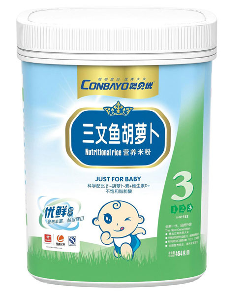 聰貝優(yōu)三文魚胡蘿卜營(yíng)養(yǎng)米粉3段聽裝