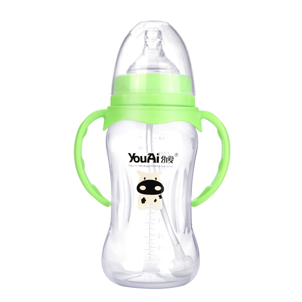 幼愛PP寬口帶柄自動吸優(yōu)品奶瓶280ml