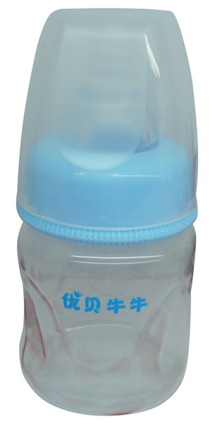 優(yōu)貝牛牛藍(lán)色標(biāo)口環(huán)保玻璃奶瓶60ml