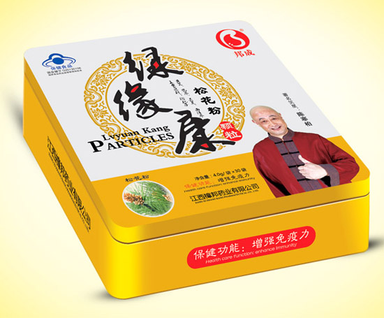 邦成綠緣康松花粉顆粒鐵盒