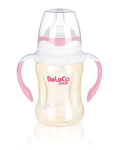 貝樂嘉粉色雙柄全自動PP奶瓶