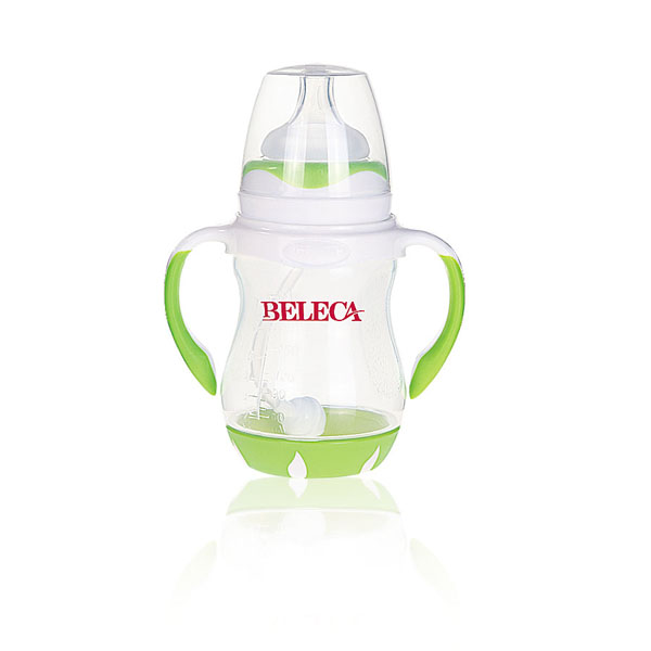 貝樂嘉綠色標(biāo)口嬰兒弧形奶瓶