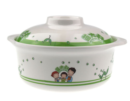 欣苗苗大叔密胺卡通雙耳有蓋碗