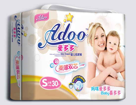 愛多多柔薄雙芯嬰兒紙尿褲S碼30片