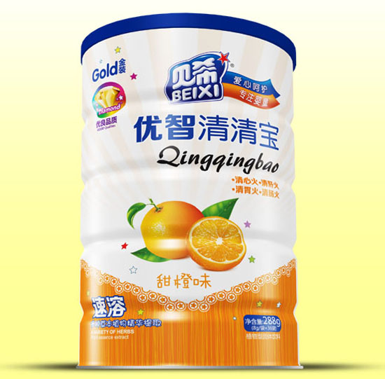 貝希優(yōu)智(甜橙味)速溶清清寶鐵聽(tīng)