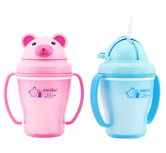 倍喜帶提手雙層吸管杯250ML