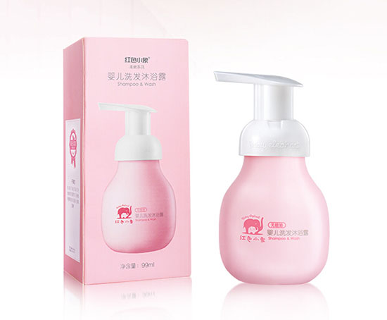 紅色小象嬰兒無硅油洗發(fā)水沐浴露乳新生兒洗護二合一